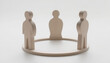 © Margarita - Wooden figurines representing community and connection on neutral background