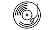 © Md Nazmul - Spinning vinyl record music player vector icon illustration with editable stroke and customizable line weight perfect for minimalist audio production and entertainment graphic design theme.