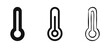© drawing lines - Thermometer Icon Set - Temperature, Climate, and Medical Health Measurement Symbols