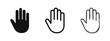 © drawing lines - Human Hand Palm Icon Set - Solid, Outline, and Hand-Drawn Stop Gesture Styles