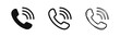 © drawing lines - Set of phone call icons in solid, outline, and hand-drawn styles for contact and communication concepts.