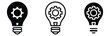 © Prime Stocks - Three black and white light bulb icons with gear inside for business and technology concepts, Representing ideas and innovation