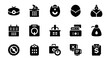 © reyro22 - Financial icons are shown on a white background in a grid layout