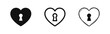 © drawing lines - Heart Keyhole Icon Set - Love Security and Secret Romance Symbols Vector Illustration