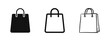© drawing lines - Shopping bag icon set, retail paper bag vector illustration