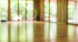 © fariz - Blurred Empty Room with Wooden Floor and Large Windows.
