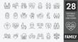 © Zilkasun - Family icon set. Contain icons related to parenthood, grandparents, children, adoption, and more. Editable stroke. Vector illustration