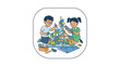 © Ulin - Children building model city, learning architecture and engineering, creativity, teamwork