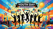 © Wasif - International Youth Day, Celebrating Youth Power, Colorful Silhouettes, Globe Illustration, Celebration Background