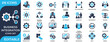© Ricons - Business integration solid icon set featuring collaboration, automation, strategy, partnership, productivity, and innovation. Flat vector icons for business growth and management projects.