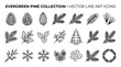 © elsa - Evergreen Pine Line Art Icons.