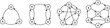 © NasimaAktar - Set of four circular flowcharts with arrows and symbols
