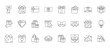 © Amelia - 24 outline Gift web icons such as confetti, gift, gift, heart box, gift. Thin vector symbols for report, presentation, web design and mobile app