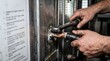 © 19.911a Digital - Naval Electrical Maintenance With Insulated Torque Wrench in Marine Workshop