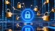 © 征 魏 - Digital security network with padlocks