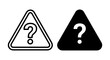© AdnanBin - Question Mark Warning Signs, Two Styles: Outline and Solid Black, Vector Icons for Information, Uncertainty, and Danger Alerts