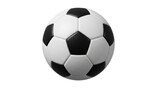 Classic Black and White Soccer Ball Isolated on Transparent Background PNG for Sports Design