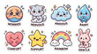 © Bachri - Cute Kawaii Geography Adventures Educational Sticker Sheet Featuring Travel Icons And Earth Illustrations.