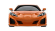 © Аrtranq - Orange sports car front view with headlights on transparent background