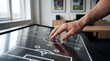 © HanJe - Soccer coach planning strategy on digital tactical board