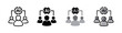 © SamEng - AI workforce analytics hybrid icon, employee data network with artificial intelligence indicator. Icon set of 4 style variation.