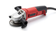 © Yudi - Professional red angle grinder power tool for construction, metalwork, and DIY projects, isolated on white background