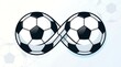 © My Creative Stock - Graphic design concept art illustration pairing repeating infinity loop paths alongside a clean minimal football