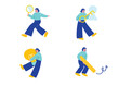 © Sami - アイディアを考える女性のイラストセット
