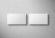 © sdecoret - Minimalist business card on concrete textured background Mockup. 3D rendering