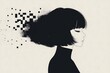 © Irisbrry - Silhouetted woman with digital distortion
