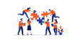 © georgejosh - Business people working together with puzzle.
