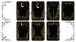 © tuyun - Celestial mystical tarot card frames with moon and sword motifs