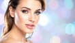 © harryaishi - Beautiful woman with expertly applied makeup against a blurred bokeh background