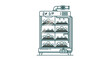 © nabilx - Machine Illustration with Shelves and Containers