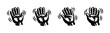 © Compositor  - Waving hand gesture icon set in black and white style