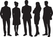 © Ranaart - Five professional silhouettes standing together