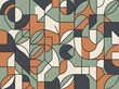 © tholib - Abstract Geometric Pattern with Minimalist Botanical Shapes and Modern Lines