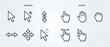 © Maxime - Collection d'icônes de curseurs flèches et de gestes de mains pour interface numérique
