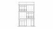 © Agus - Modern Architectural Sketch of a Three Story Building Facade.
