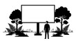 © wadi - A businessman standing in front of a large blank billboard.