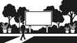 © wadi - A businessman walking past a large blank billboard.