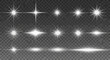 © Ashok - Collection of white starburst light effects for overlay and design