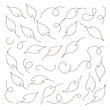 © Arconarani - Set of abstract golden leaves and swirls creative elements line art vector illustration design doodle collection on white background.