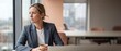 © Fernando - Businesswoman holding coffee looking window contemplating future, pensive corporate female executive reflecting in modern office near rainy glass pane, stressed professional thinking deeply about job.