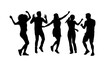 © MdSomun - Silhouette people dancing together joyfully isolated on transparent background, Vector