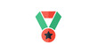 © Ahmat - Red Medal with Green Ribbon Star.