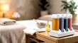 © AlignedArt - professional waxing cartridge holder beside beauty treatment station for spa therapy skincare services and salon operations