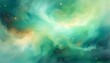 © Judith - Abstract Pastel Pale Green Galaxy Nebula Background