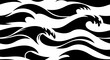 © Akhfin - Abstract monochrome pattern featuring stylized crashing ocean waves.