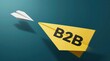 © jollier_ - Business messages travel through paper planes in a simple and clear concept of B2B communication
